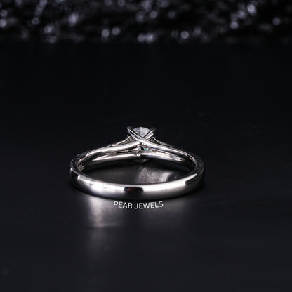 0.5Ct Round Fancy Solitaire Labgrown Diamond Ring - Pear Jewels