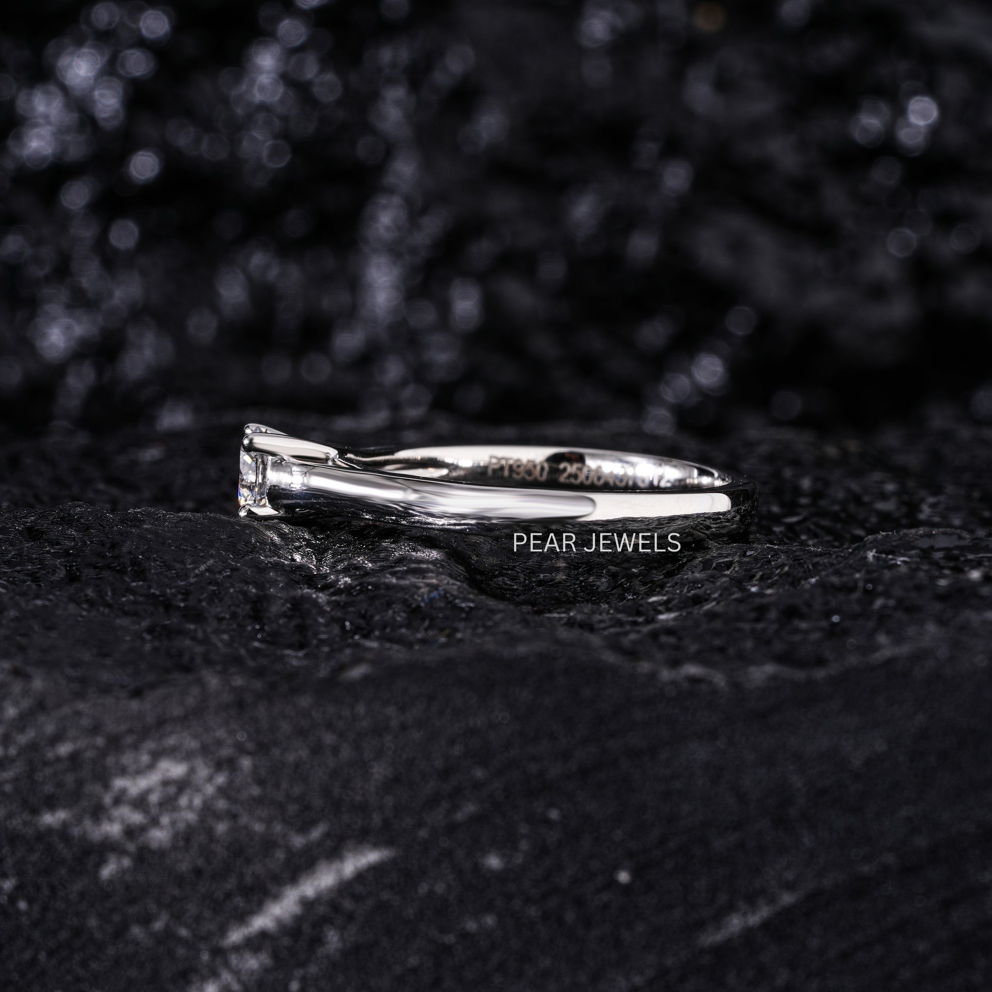 0.5Ct Round Fancy Solitaire Labgrown Diamond Ring - Pear Jewels