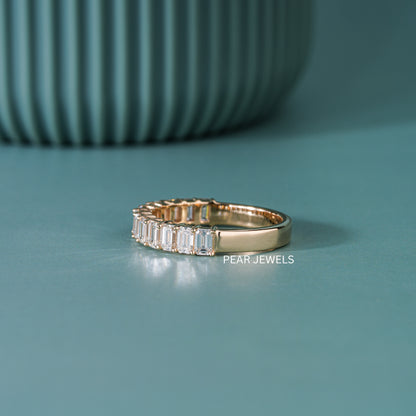Emerald Labgrown Diamond  Half Eternity Wedding Band 1.3 TCW