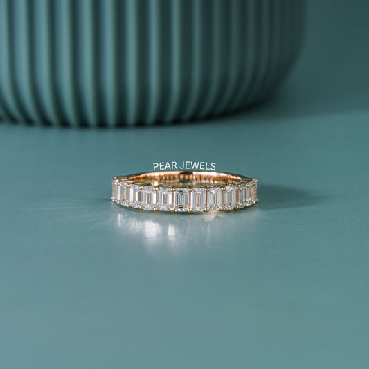 Emerald Labgrown Diamond  Half Eternity Wedding Band 1.3 TCW