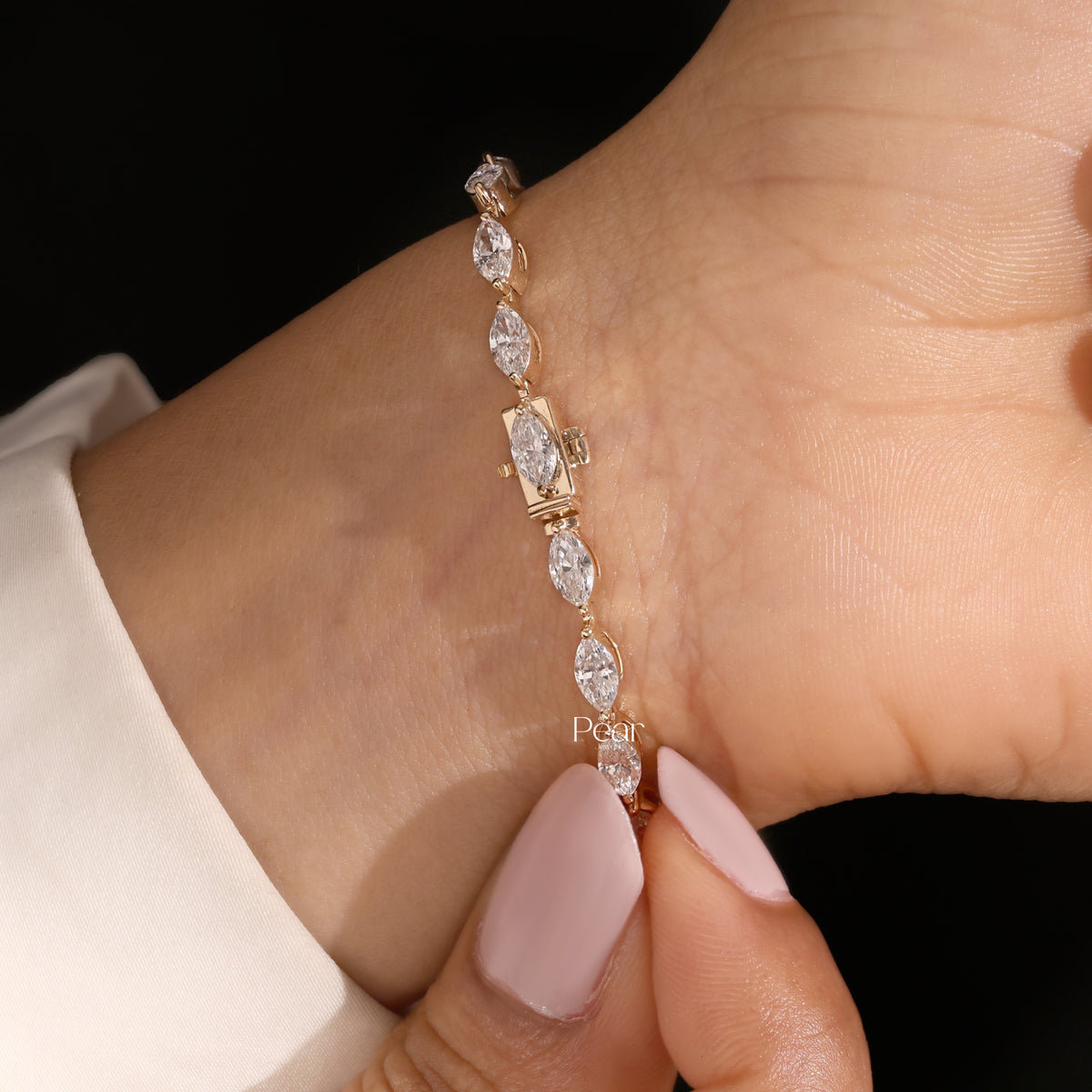 Marquise Lab-Grown Diamond Tennis Bracelet