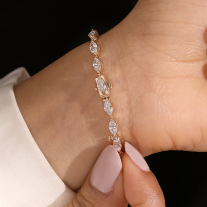 Marquise Lab-Grown Diamond Tennis Bracelet