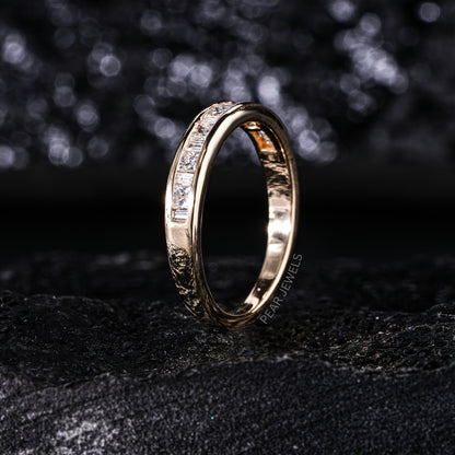 Princess & Baguette Labgown Diamond Engagement Band - Pear Jewels