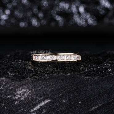 Princess & Baguette Labgown Diamond Engagement Band - Pear Jewels