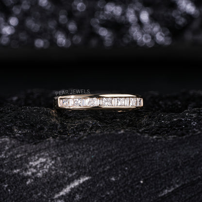 Princess & Baguette Labgown Diamond Engagement Band - Pear Jewels