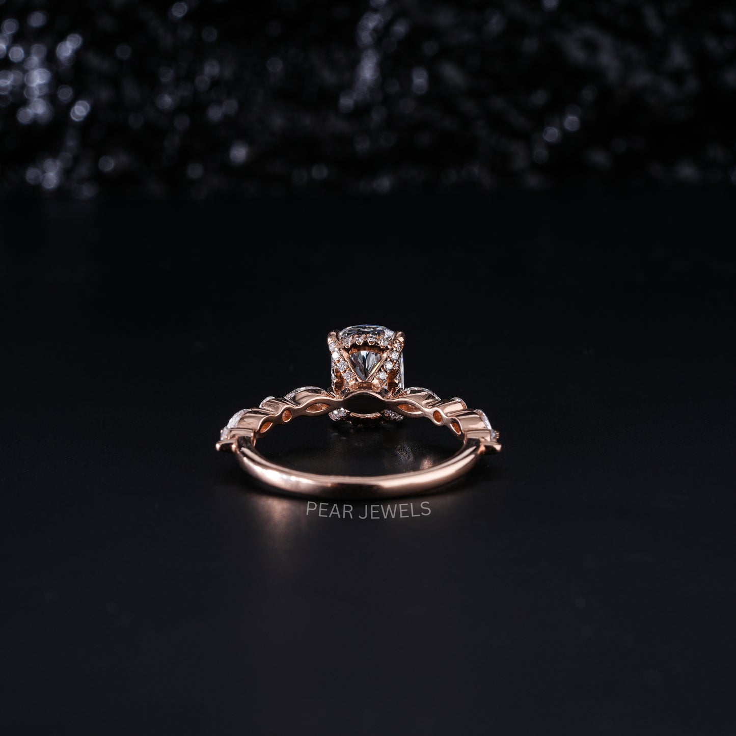 1.5ct Elongated Cushion & Marquise Labgrown Diamond Ring - Pear Jewels