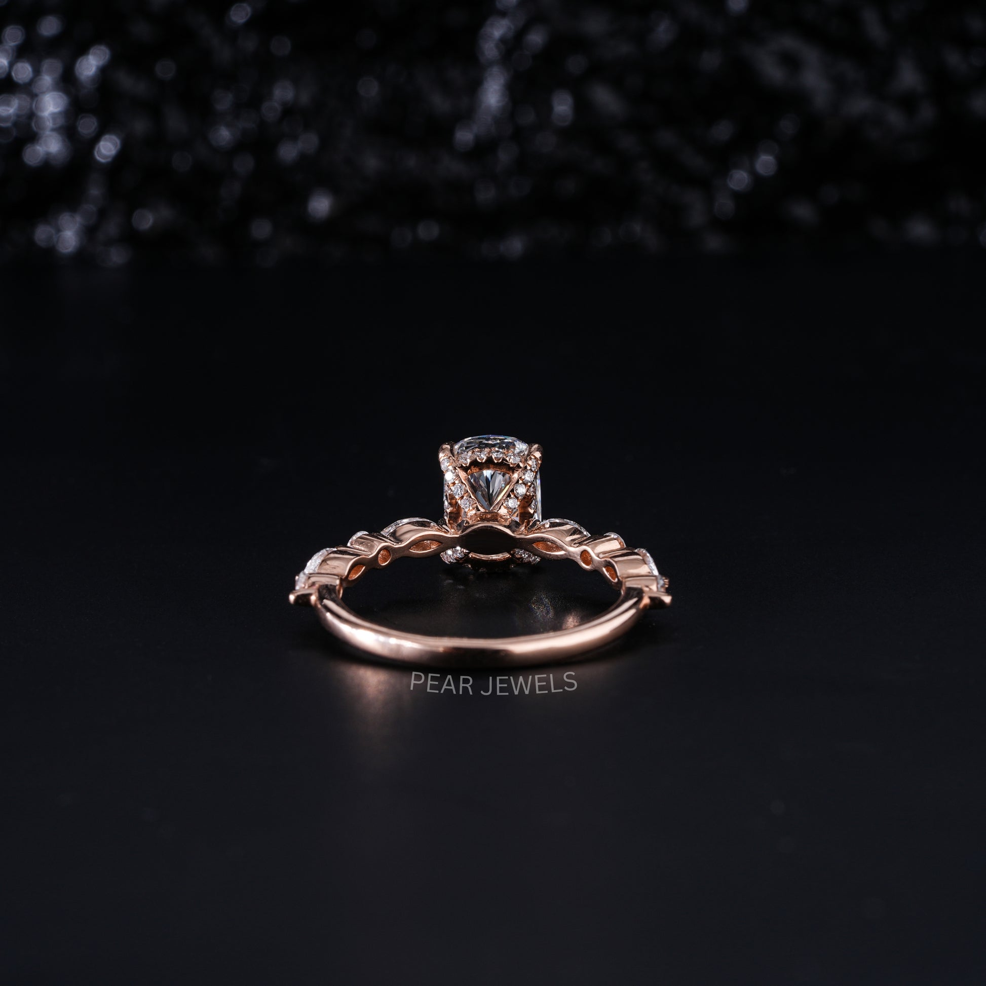 1.5ct Elongated Cushion & Marquise Labgrown Diamond Ring - Pear Jewels