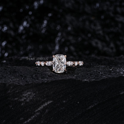 1.5ct Elongated Cushion & Marquise Labgrown Diamond Ring - Pear Jewels