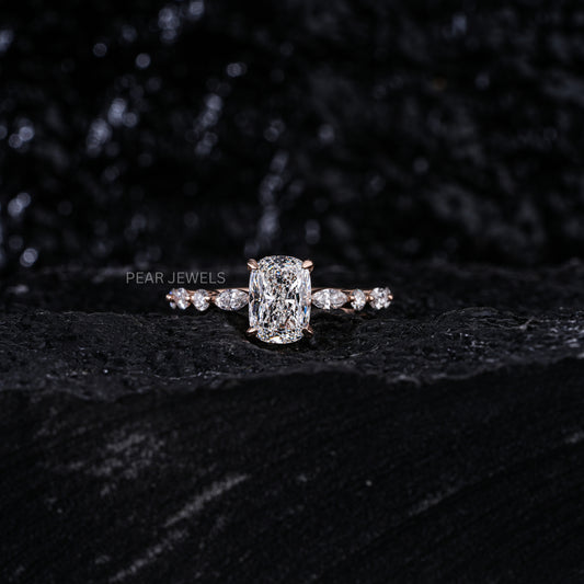 1.5ct Elongated Cushion & Marquise Labgrown Diamond Ring - Pear Jewels