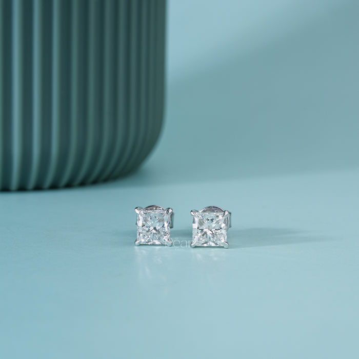 2.00TCW Princess-Cut Lab-Grown Diamond Stud Earrings