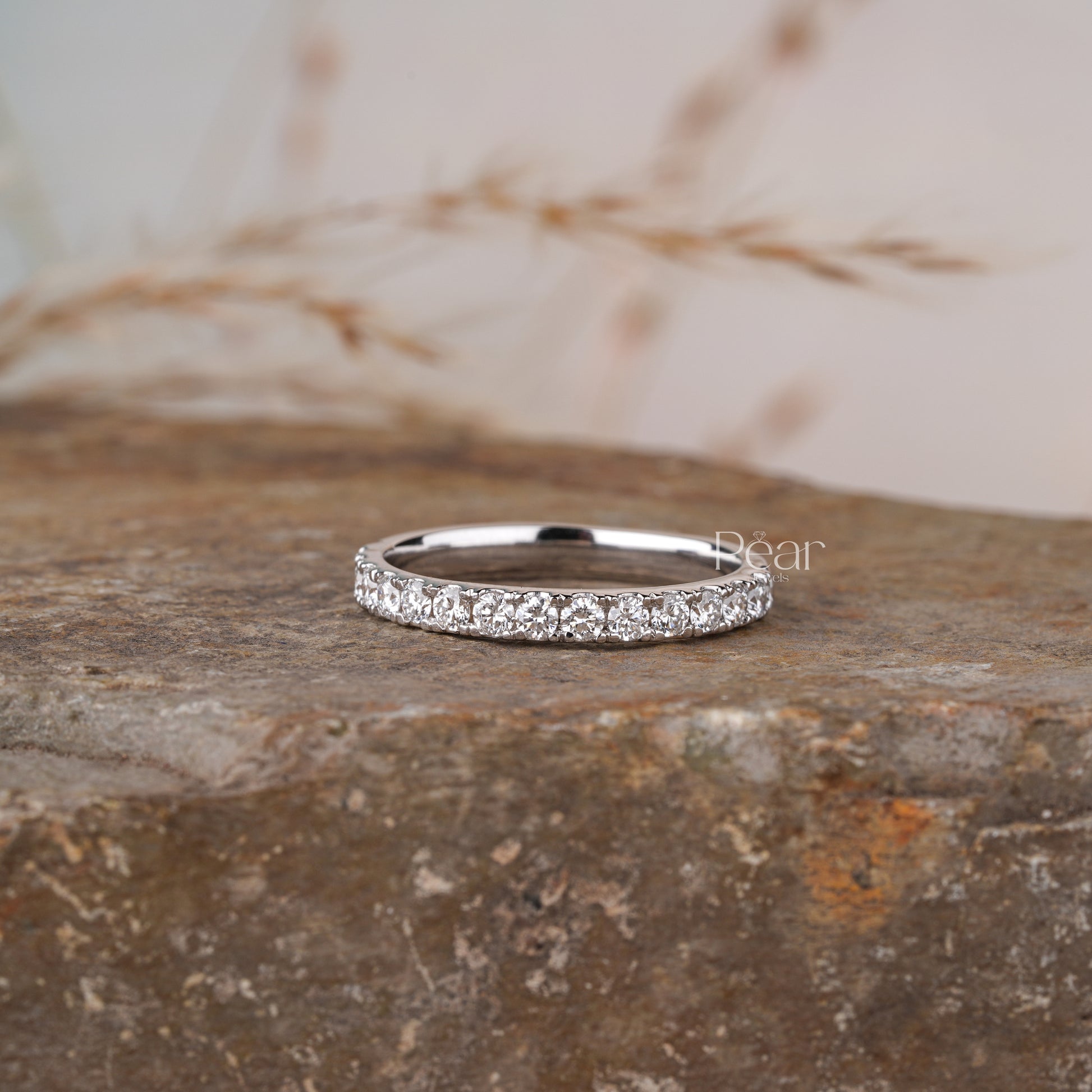 Princess Lab grown Diamond Wedding Band - Pear Jewels