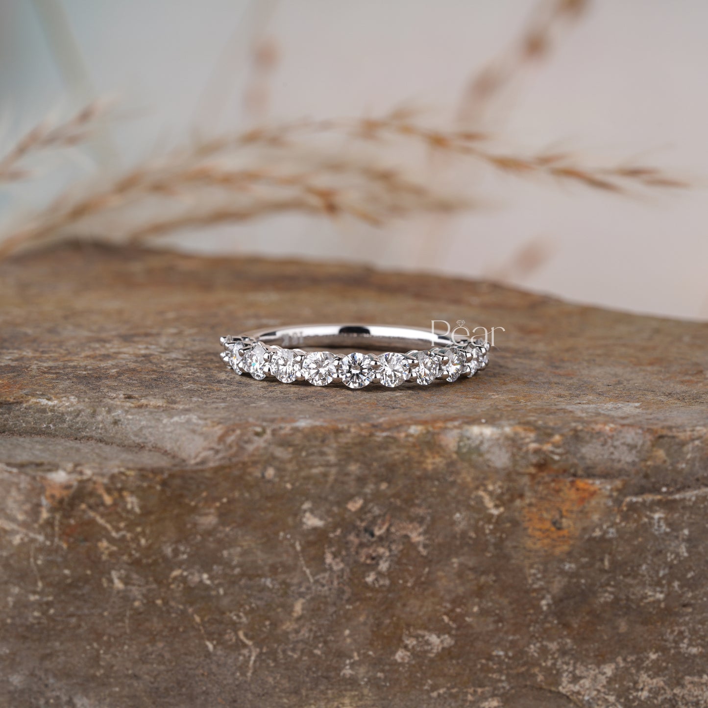 Radiant Lab grown Diamond Wedding Band - Pear Jewels