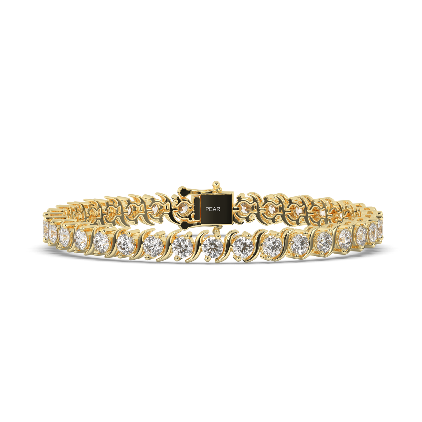 Round Cut Lab grown Diamond S-type Tennis Bracelet - Pear Jewels