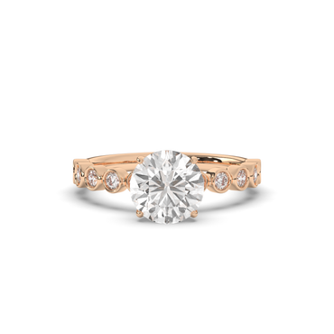 Round Lab-Grown Diamond Solitaire Engagement Ring - Pear Jewels