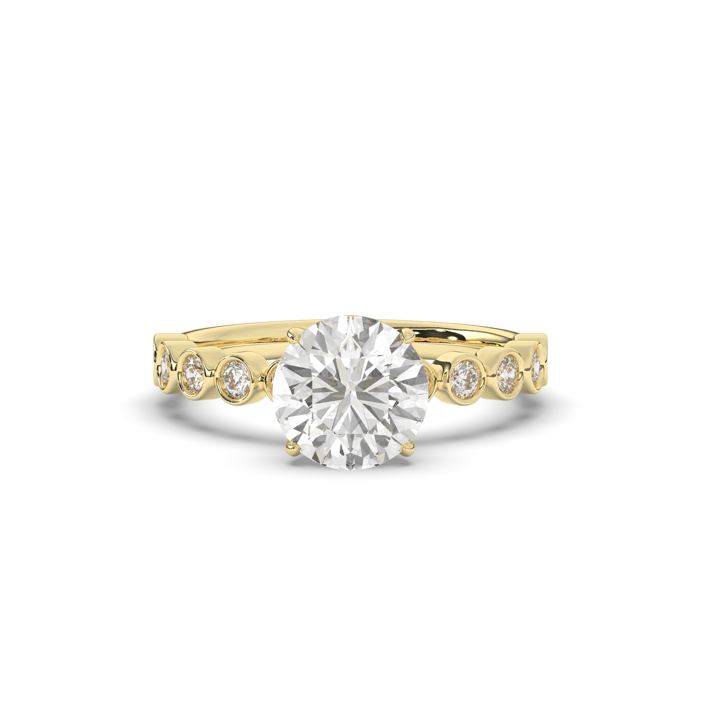 Round Lab-Grown Diamond Solitaire Engagement Ring - Pear Jewels