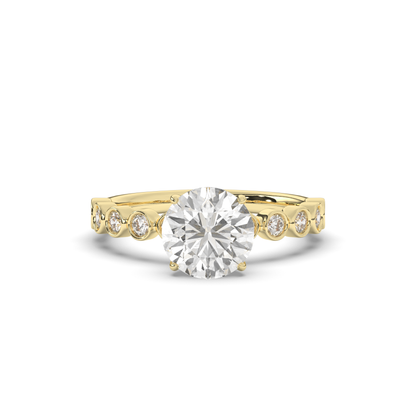 Round Lab-Grown Diamond Solitaire Engagement Ring - Pear Jewels
