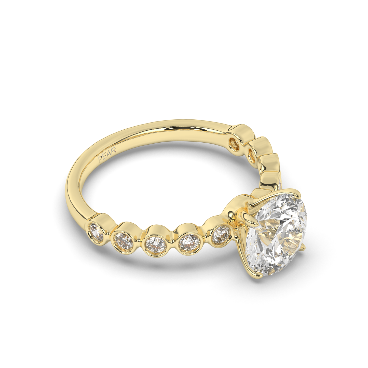 Round Lab-Grown Diamond Solitaire Engagement Ring - Pear Jewels