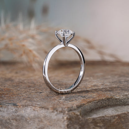 Round Solitaire Lab-Grown Diamond Proposal Ring - Pear Jewels