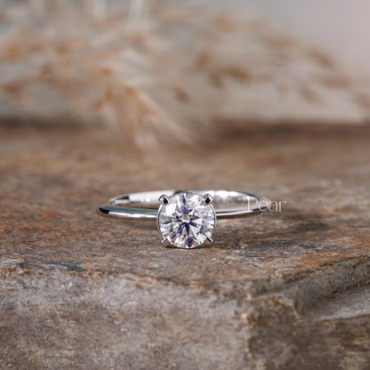 Round Solitaire Lab-Grown Diamond Proposal Ring - Pear Jewels