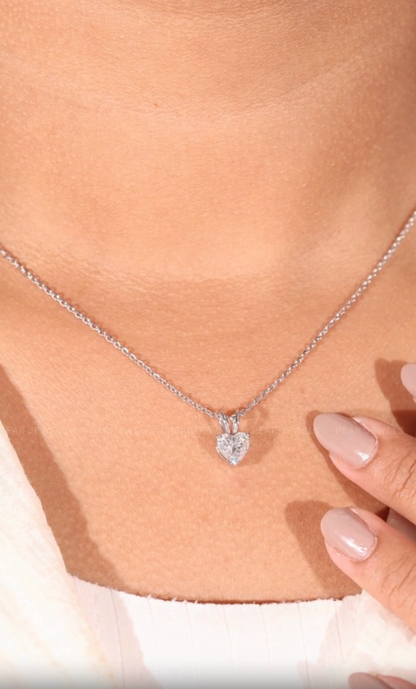 1.00CT Heart-Shaped Lab-Grown Diamond Pendant Necklace