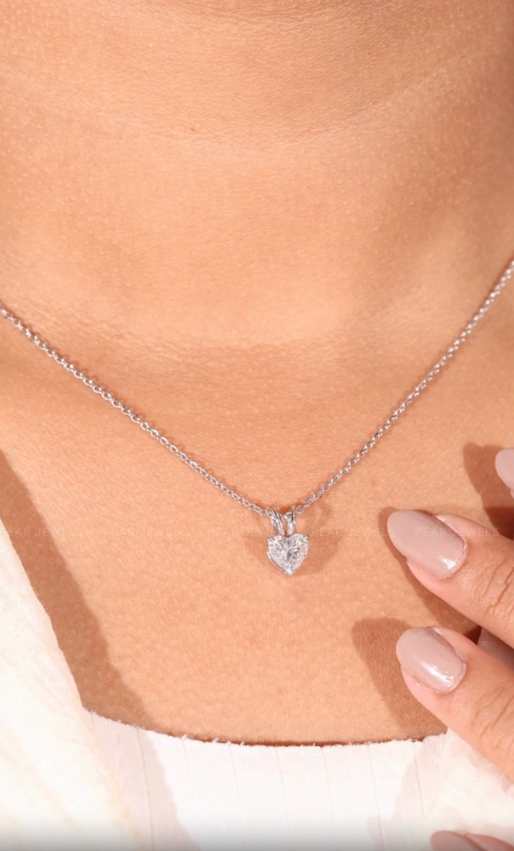 Heart Shape Lab Grown Diamond Pendant 1CT – Heart Diamond Necklace