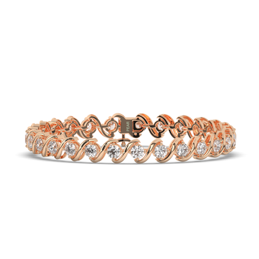 Sterling Tennis Bracelet with Lab-grown Round Diamonds - Pear Jewels