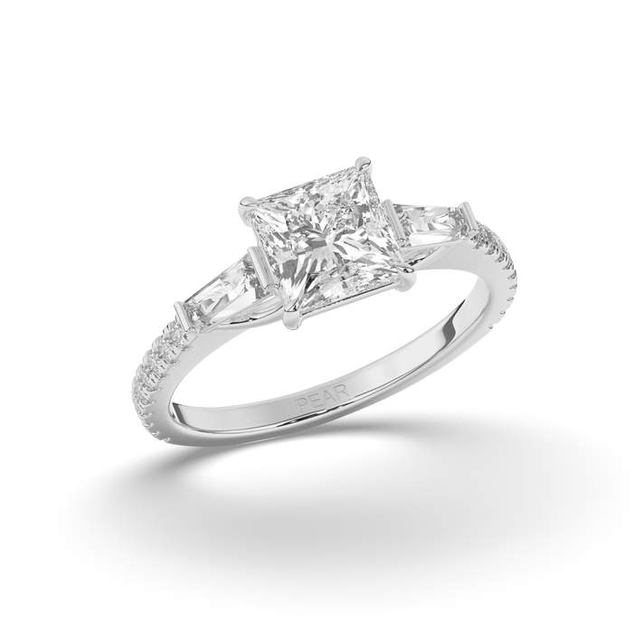 Three Stone Princess & Baguette Lab-Grown Diamond Ring