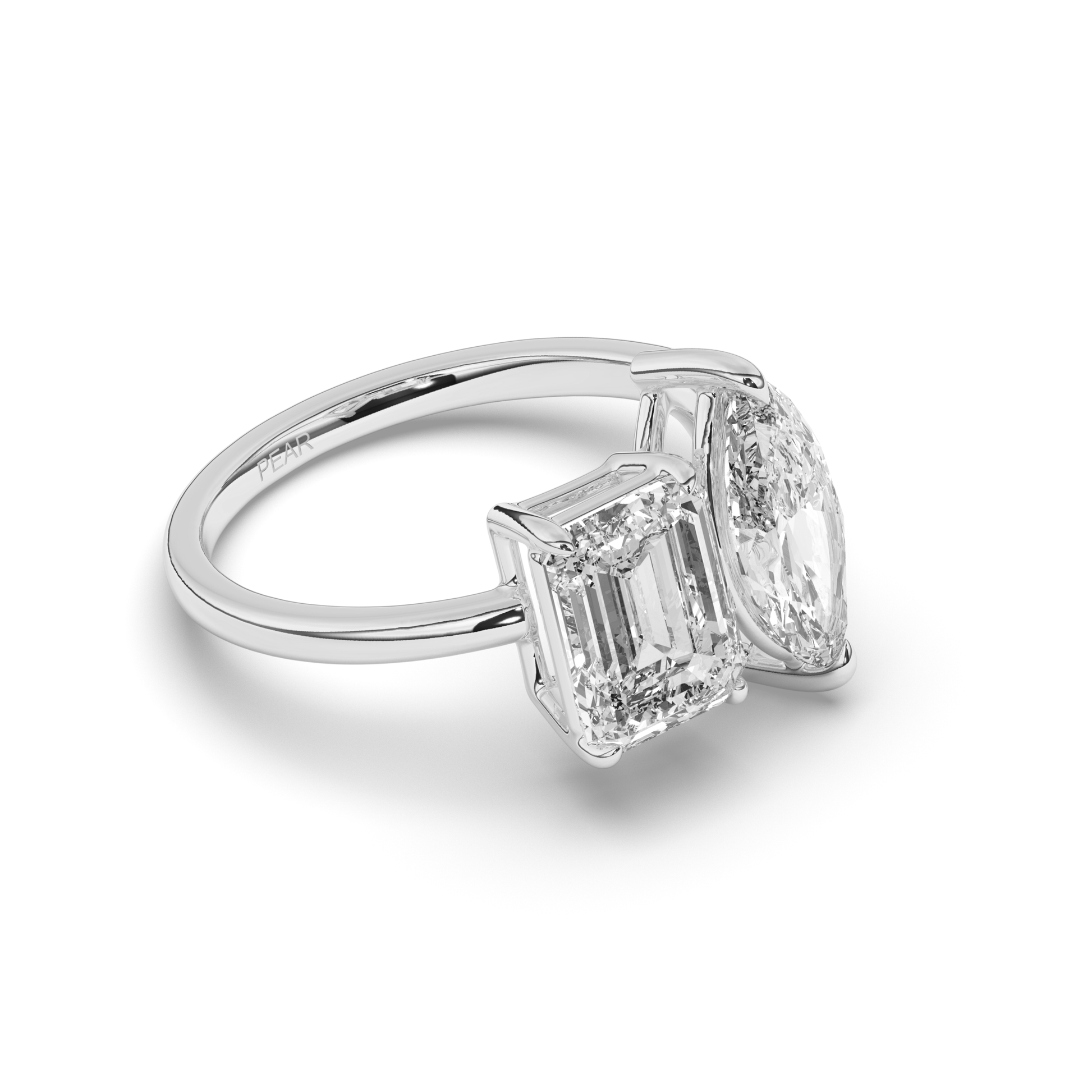 Toi Et Moi Emerald & Marquise Lab-Grown Diamond Ring - Pear Jewels