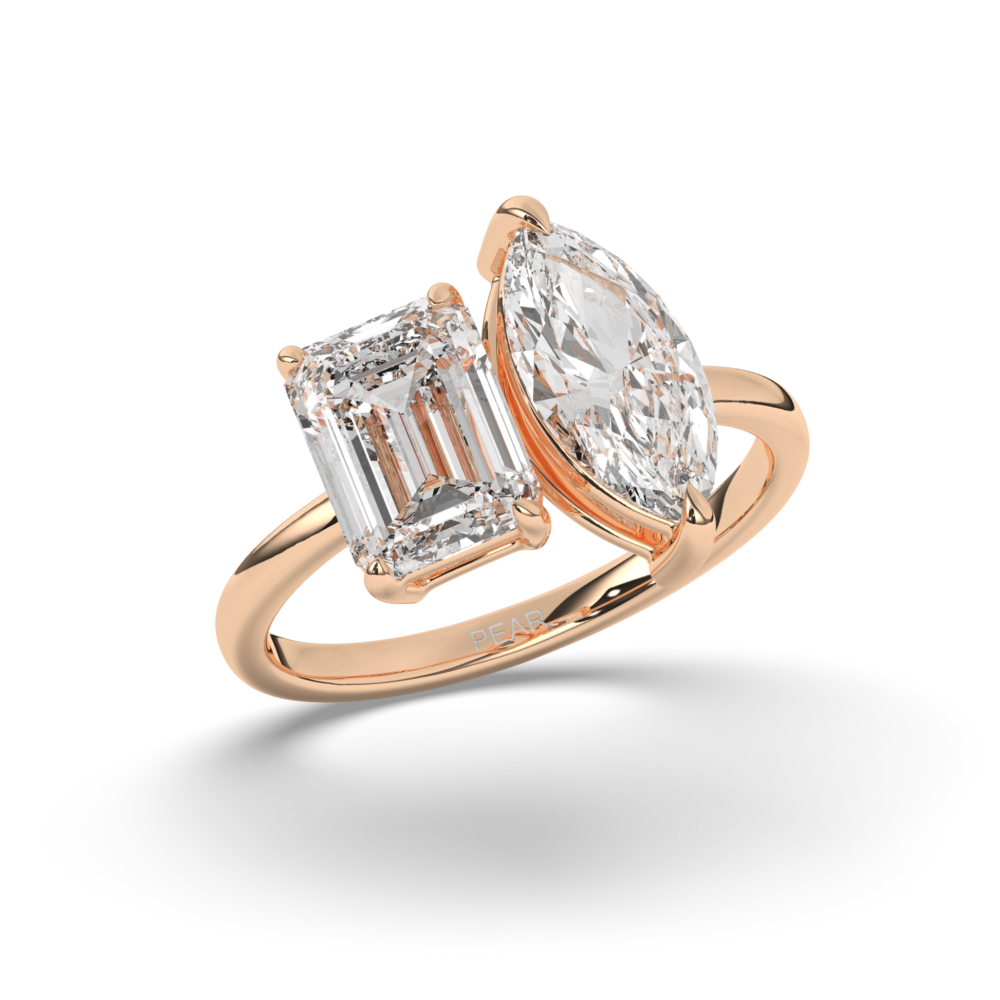 Toi Et Moi Emerald & Marquise Lab-Grown Diamond Ring - Pear Jewels