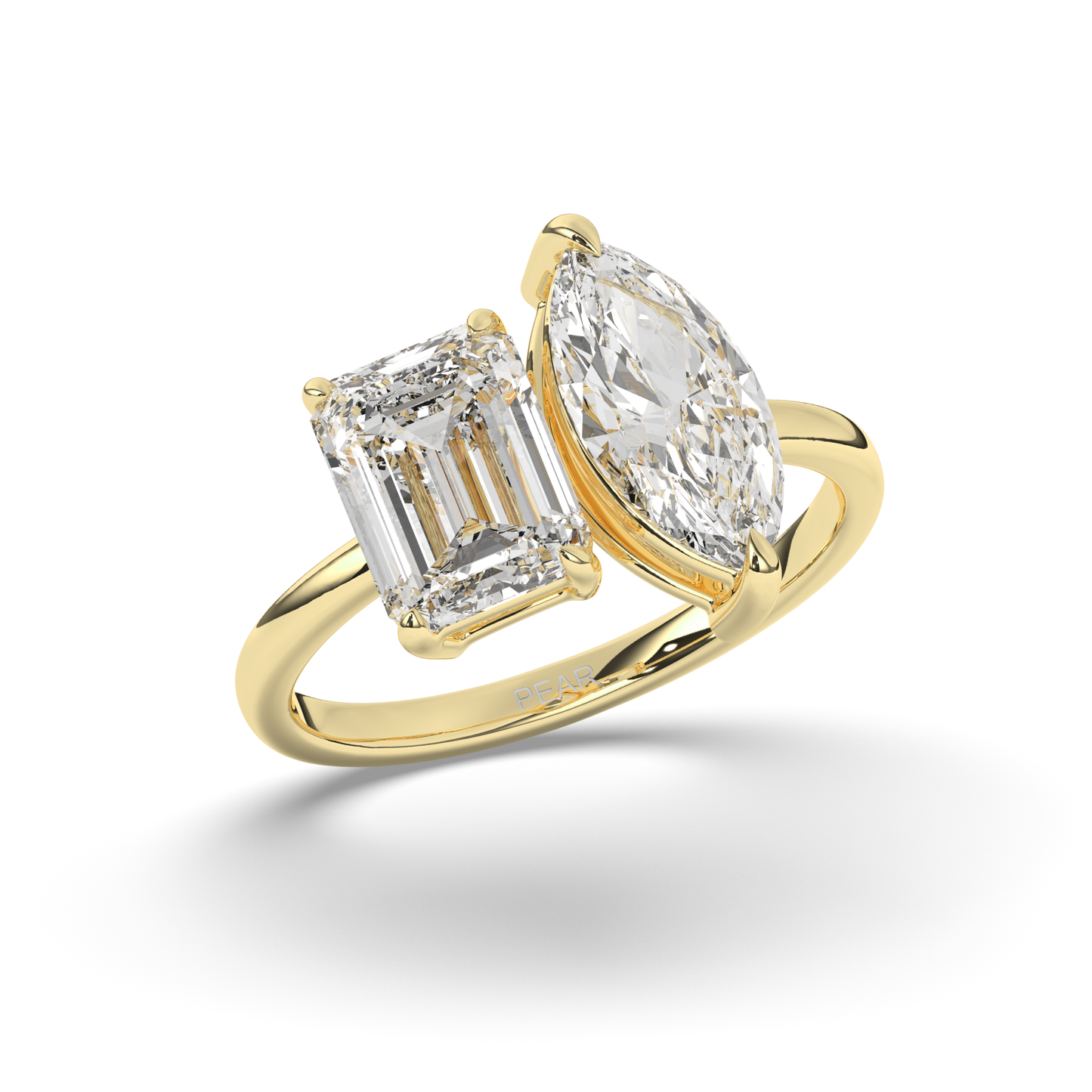 Toi Et Moi Emerald & Marquise Lab-Grown Diamond Ring - Pear Jewels