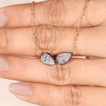 Toi Et Moi Pear Lab Grown Diamond Necklace 2CTW – Double Pear Diamond Pendant
