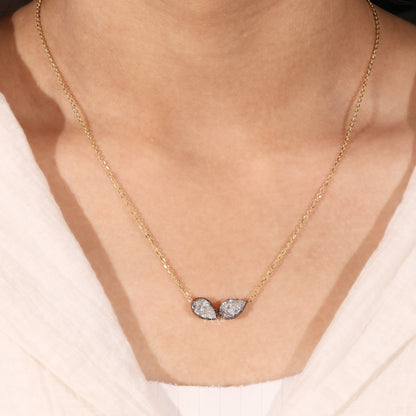 Toi Et Moi Pear Lab Grown Diamond Necklace 2CTW – Double Pear Diamond Pendant