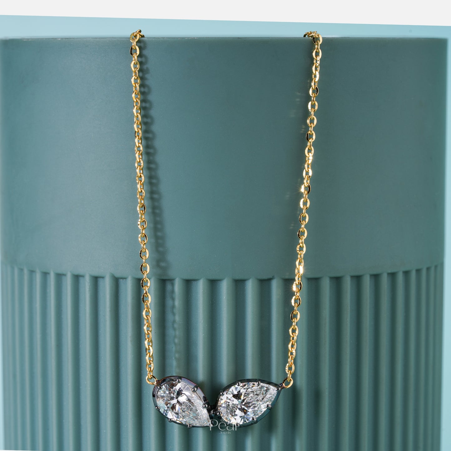 Toi Et Moi Pear Lab Grown Diamond Necklace 2CTW – Double Pear Diamond Pendant