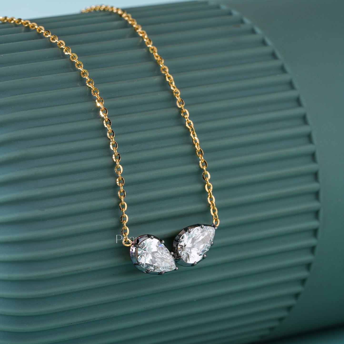 Toi Et Moi Pear Lab Grown Diamond Necklace 2CTW – Double Pear Diamond Pendant