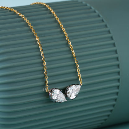 Toi Et Moi Pear Lab Grown Diamond Necklace 2CTW – Double Pear Diamond Pendant