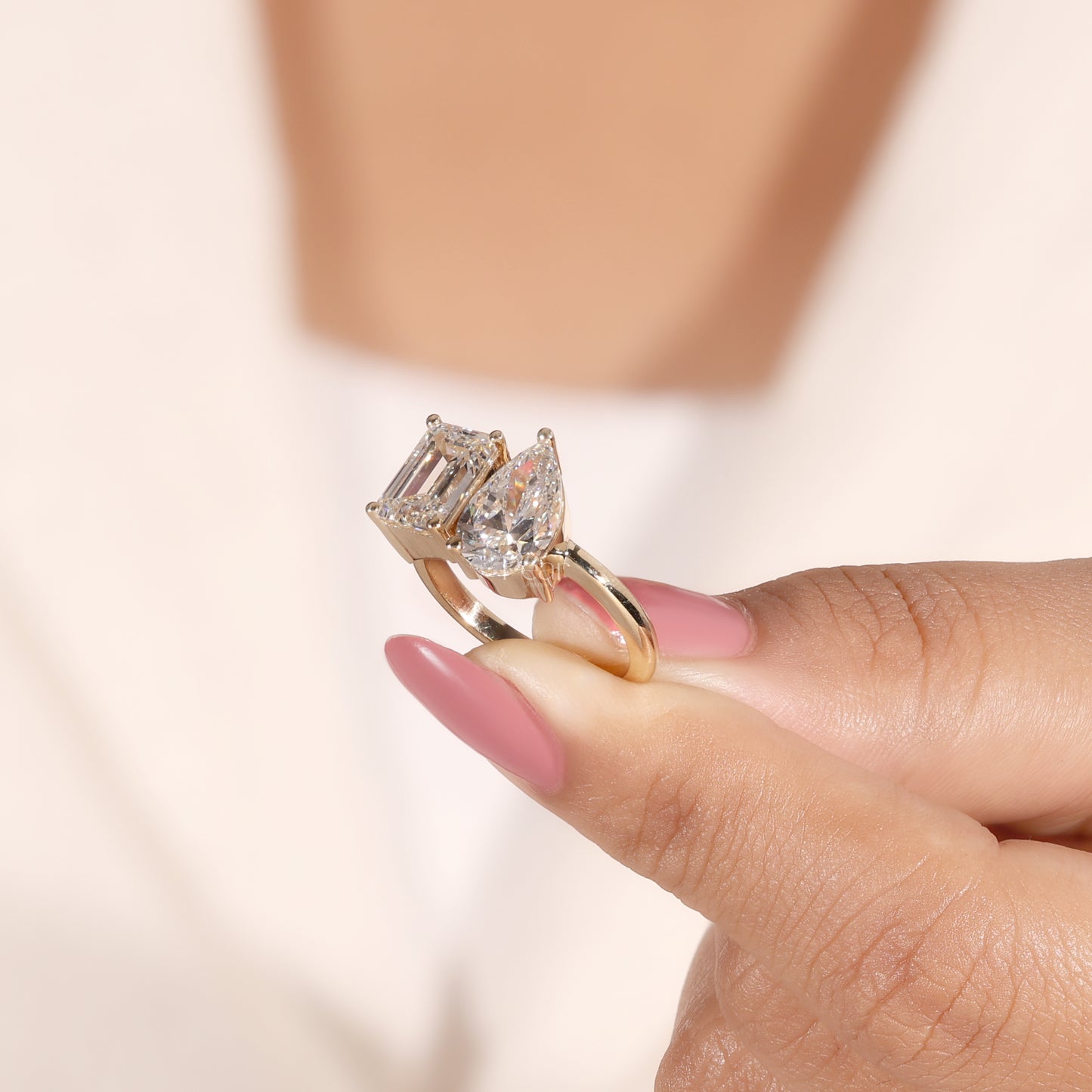 Toi Et Moi Emerald & Marquise Lab-Grown Diamond Ring