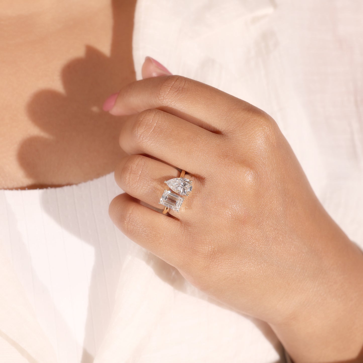 Toi Et Moi Emerald & Marquise Lab-Grown Diamond Ring