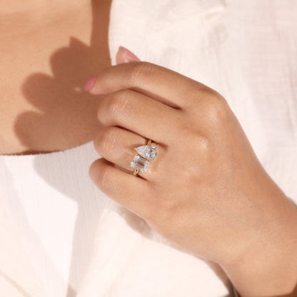 Toi Et Moi Emerald & Marquise Lab-Grown Diamond Ring