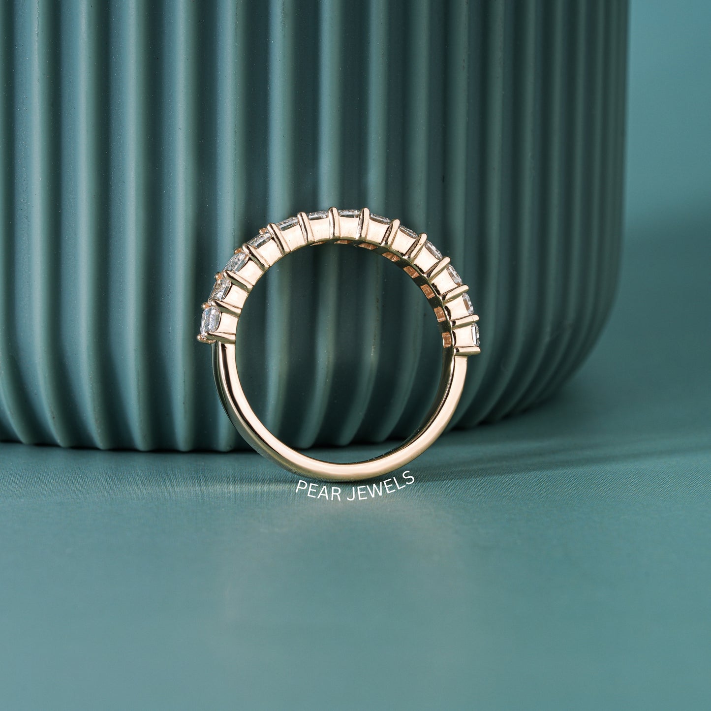 Emerald Labgrown Diamond  Half Eternity Wedding Band 1.3 TCW