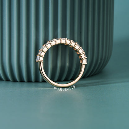 Emerald Labgrown Diamond  Half Eternity Wedding Band 1.3 TCW