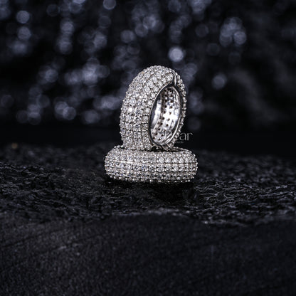 Round Diamond Hoop Labgrown Diamonds Earrings - Pear Jewels