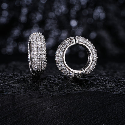 Round Diamond Hoop Labgrown Diamonds Earrings - Pear Jewels