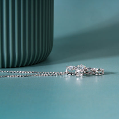 3.0ct Round Labgrown Diamond Cross pendant with Chain - Pear Jewels