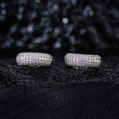Round Diamond Hoop Labgrown Diamonds Earrings - Pear Jewels