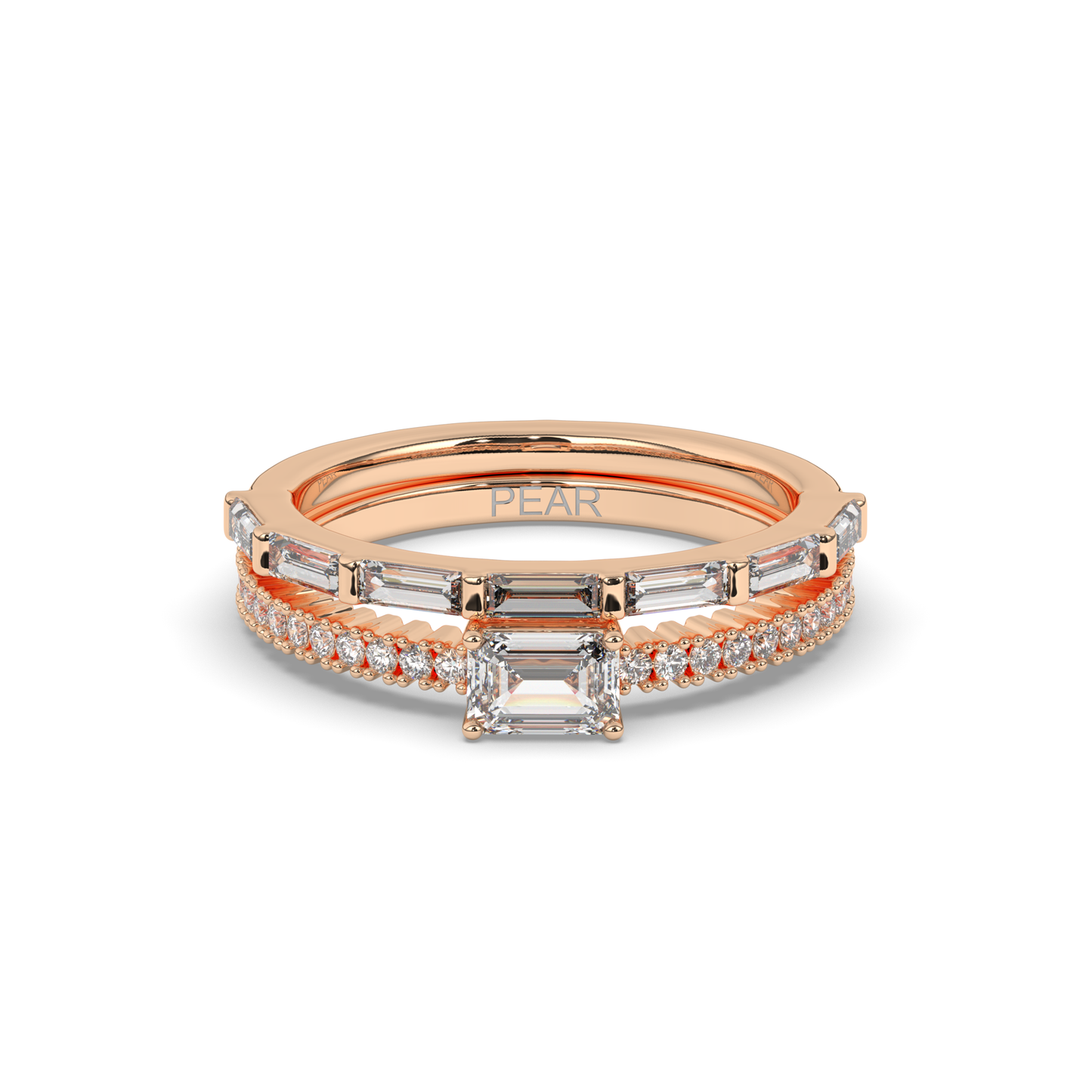 Vintage Baguette Lab-grown Diamond Wedding Band - Pear Jewels