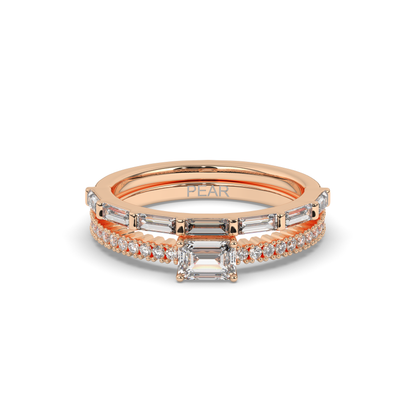Vintage Baguette Lab-grown Diamond Wedding Band - Pear Jewels