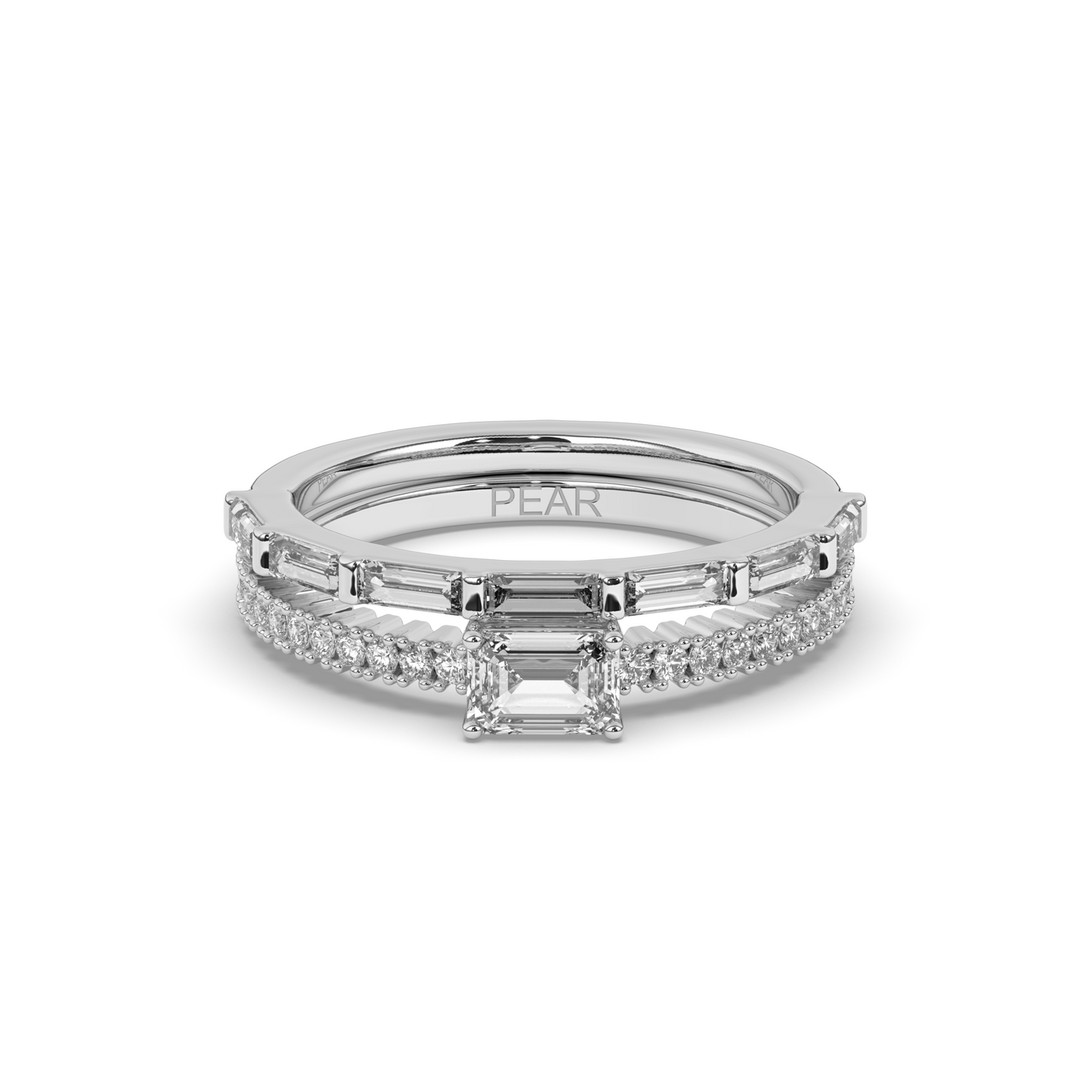Vintage Baguette Lab-grown Diamond Wedding Band - Pear Jewels