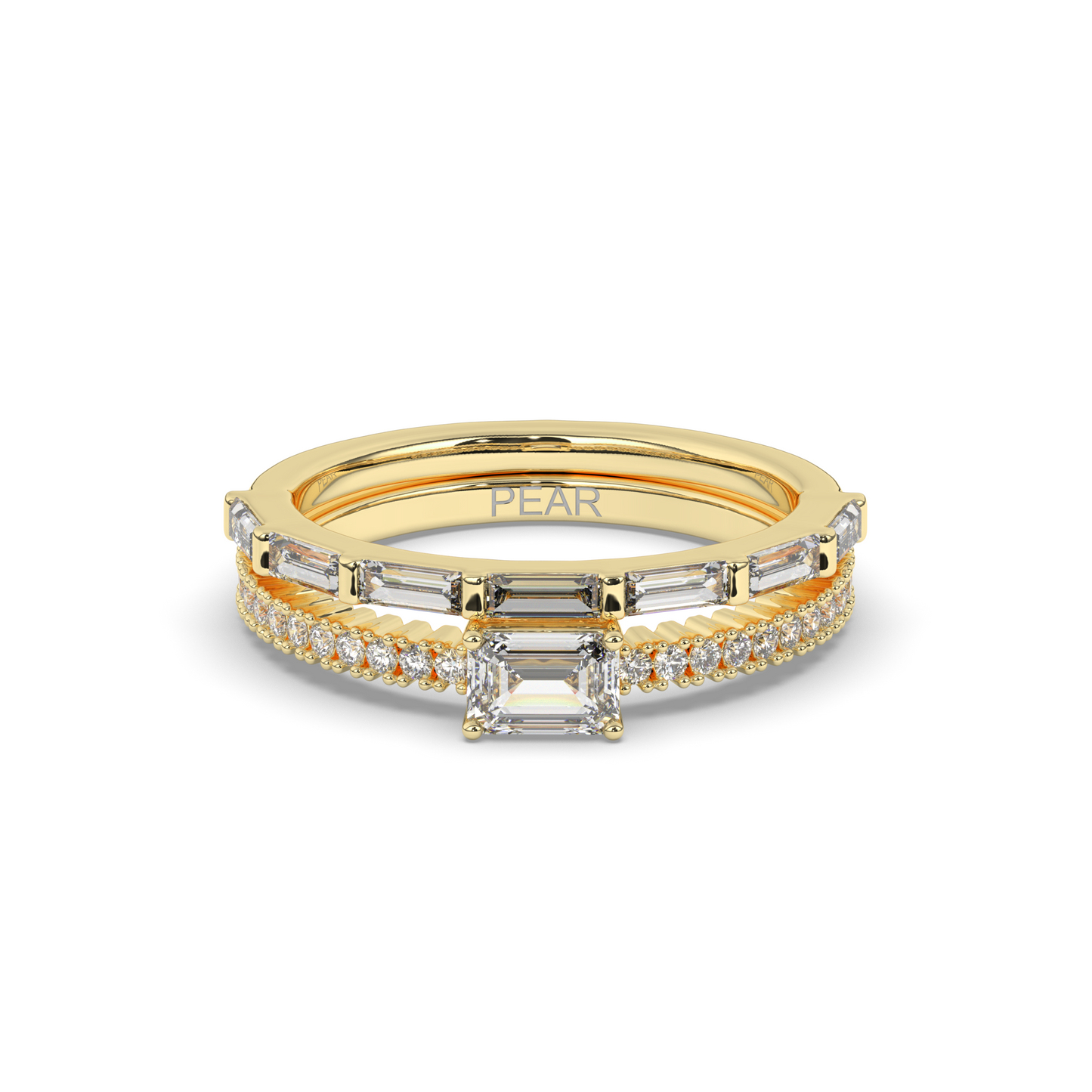 Vintage Baguette Lab-grown Diamond Wedding Band - Pear Jewels