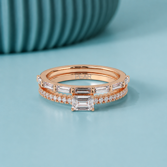 Vintage Baguette Lab-grown Diamond Wedding Band