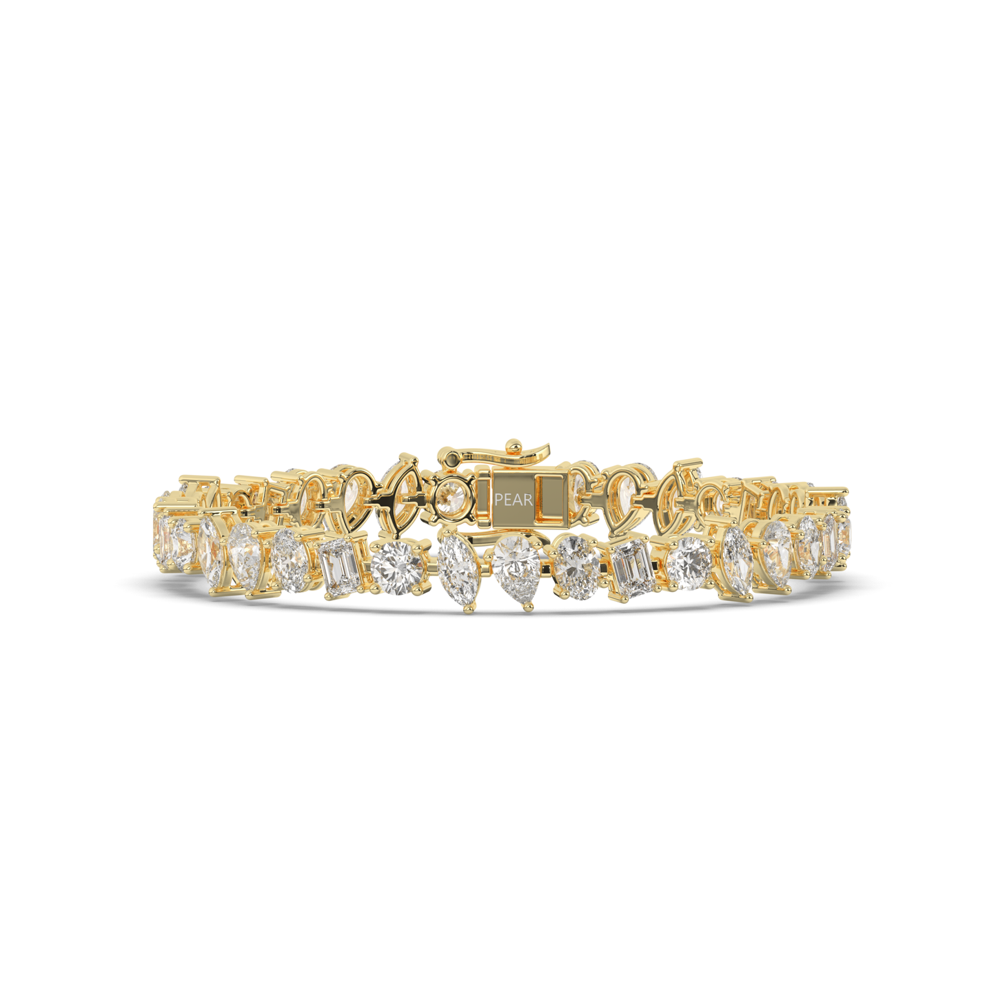 Wide Pear-Shaped Lab-grown Diamond Tennis Bracelet - Pear Jewels